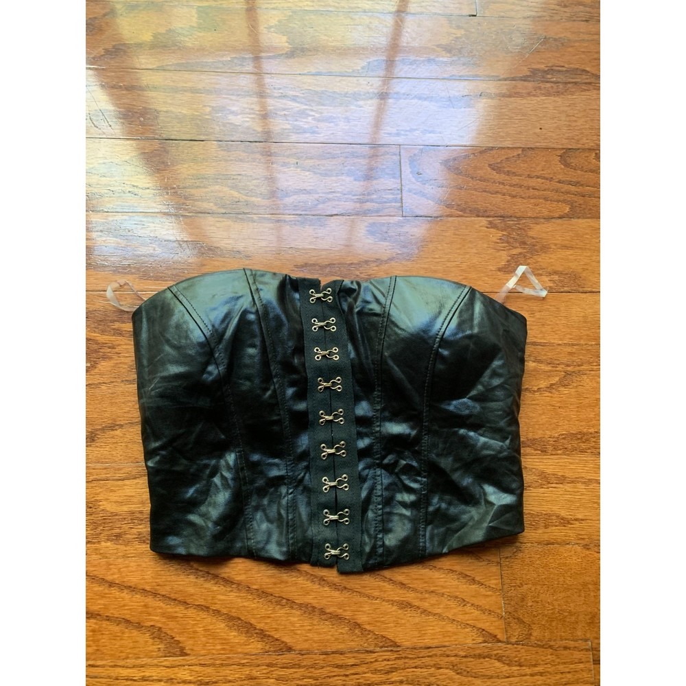 Fashion Nova Leather Tube Crop Top Size S